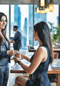 Équipe d’hospitality management en entreprise appliquant les pratiques émotionnelles issues de l’hôtellerie de luxe pour renforcer engagement et satisfaction.